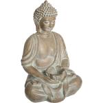 Statuettes Atmosphera beiges laquées en bois à motif Bouddha 