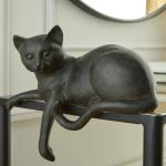 Statuettes Becquet noires en résine à motif chats de 13 cm 