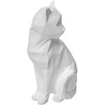 Statuettes blanches en résine à motif chats de 20 cm 