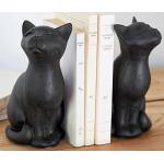 Statuettes Becquet noires en résine à motif chats 