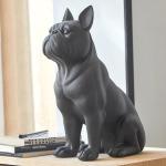 Statuettes Becquet noires en résine à motif chiens 