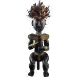 Statuettes en bois dorées en bronze à motif Afrique de 23 cm 