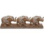 Statuettes en bois Atmosphera marron en résine à motif éléphants de 46 cm style ethnique 