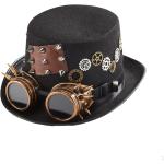 Chapeaux haut de forme noirs en feutre 58 cm steampunk pour femme 