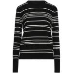 Pulls Stefanel noirs à rayures en laine à mailles à manches longues à col rond Taille XL pour femme 
