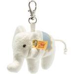 Porte-clés peluches blancs à motif éléphants look fashion 