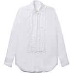 Chemises de créateur Stella McCartney blanches en popeline à volants à motif animaux à jabot à manches longues Taille XS classiques pour femme 