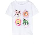 T-shirts à imprimés de créateur Stella McCartney blancs à imprimé animal en jersey à motif animaux enfant éco-responsable en promo 