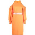Robes de créateur Stella McCartney orange en viscose à motif animaux à manches longues éco-responsable mi-longues à manches longues à col rond Taille XS pour femme en promo 