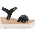 Sandales de créateur Stella McCartney noires en cuir synthétique à clous en cuir éco-responsable à bouts ouverts Pointure 41 look fashion pour femme 