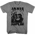 stepmother Janis Joplin Janis-Front Print-Gray Adult Short Sleeves T-Shirt T-Shirts à Manches Courtes(XX-Large)