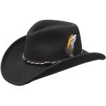 Chapeaux en feutre Stetson noirs en feutre 57 cm Taille M classiques pour femme 