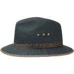 Chapeaux Fedora Stetson bleues foncé en cuir synthétique 63 cm look fashion pour homme 