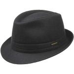 Chapeaux Fedora Stetson noirs en feutre 55 cm look fashion pour femme 