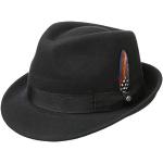 Chapeaux Fedora Stetson noirs en feutre 61 cm look fashion pour femme 