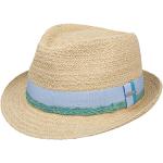 Chapeaux Fedora Stetson bleu ciel en paille 59 cm look fashion pour femme 