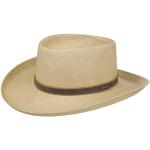 STETSON Chapeau Panama Katigo Western Homme - Made in Ecuador de Soleil en Paille avec Bandeau Cuir Printemps-été - L (58-59 cm) Nature