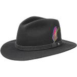 Chapeaux Fedora Stetson noirs en feutre 63 cm look fashion pour femme 