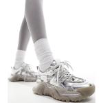 Baskets à lacets Steve Madden argentées en caoutchouc à lacets Pointure 39 look casual pour femme 
