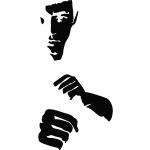 Sticker Bruce Lee inversé portrait