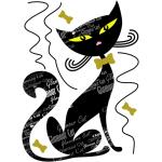 Décors muraux noirs à motif chats 