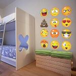 Sticker décoratif Smiley face sticker mural Emoji Faces autocollant dessin animé chambre d'enfants