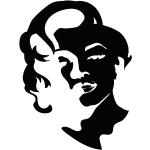 Sticker Marilyn Monroe inversée portrait