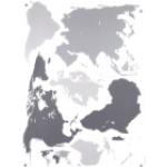 Stickers muraux Komar gris imprimé carte du monde 
