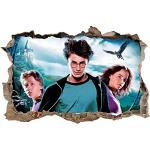 Sticker mural effet 3D avec trou dans le mur Harry Potter, 85cm x 56cm