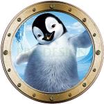 Stickers trompe l'oeil à motif pingouins 