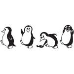 Autocollants à carreaux à motif pingouins 