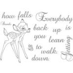 Stickers phrase Bambi avec écriture Getting back up Disney - Gris