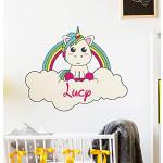 Stickers Prénom Personnalisé | Sticker Autocollant Nom Personnalisable - Décoration Murale Chambre Enfant | 2 Planches de 30 x 35 cm et 40 x 25 cm - Multicouleur
