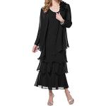 Robes de soirée longues noires en dentelle à manches longues Taille XXL plus size look fashion pour femme 