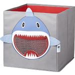LOVE IT STORE IT - Cube De Rangement Avec Couvercle - En Tissu - Pliable - Renforcement Carton - Boite Rangement Pour Chambre Enfant- 30x30x30 cm - Gris Motif Requin
