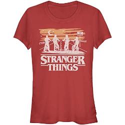 Stranger Things Jank Drawing T-Shirt à Manches Courtes, Rouge, XXL Femme