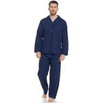 Lora Dora Strong Souls Pyjama traditionnel 2 pièces pour homme, Bleu marine - Avec rayures, XL