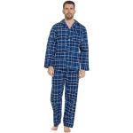Lora Dora Strong Souls Pyjama traditionnel 2 pièces pour homme, Bleu/bleu marine - Carreaux, XL