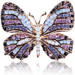 Broches en cristal à strass à motif papillons de mariage look fashion pour femme 