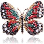 Broches de col en cristal à strass à motif papillons look fashion pour femme 