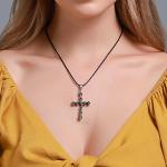 Pendentifs croix argentés en argent look gothique pour enfant 