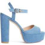Sandales à talon haut Stuart Weitzman bleues en denim Pointure 40 avec un talon de plus de 9cm look fashion pour femme 