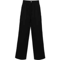 Stüssy pantalon en coton à coupe droite - Noir