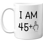 Stuff4 Tasse à café en céramique de 325 ml pour homme et femme - Cadeau amusant pour 46e anniversaire - Doigt du milieu - Cadeau amusant pour 46ème anniversaire