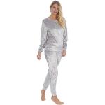 Pyjamas en velours pour la Saint-Valentin gris argenté en velours lavable en machine Taille S look fashion pour femme 