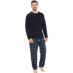 Pyjamas en polaires d'hiver bleu marine à carreaux en polyester Taille XL look fashion pour homme 