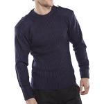Pulls col rond Beeswift bleu marine à col rond Taille XS look militaire pour homme 