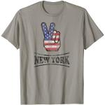 T-shirts à imprimés gris à motif New York Taille S rétro pour homme 
