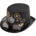Chapeaux haut de forme de mariage noirs Tailles uniques steampunk pour homme 