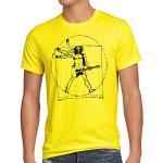 style3 Da Vinci Rock T-Shirt Homme Musique Festival Rock Tape, Taille:S, Couleur:Jaune